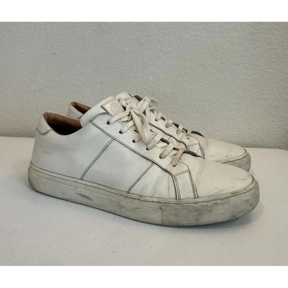 Greats Brooklyn Mens Size 9 Sneakers Shoes White Perforated Leather Italy